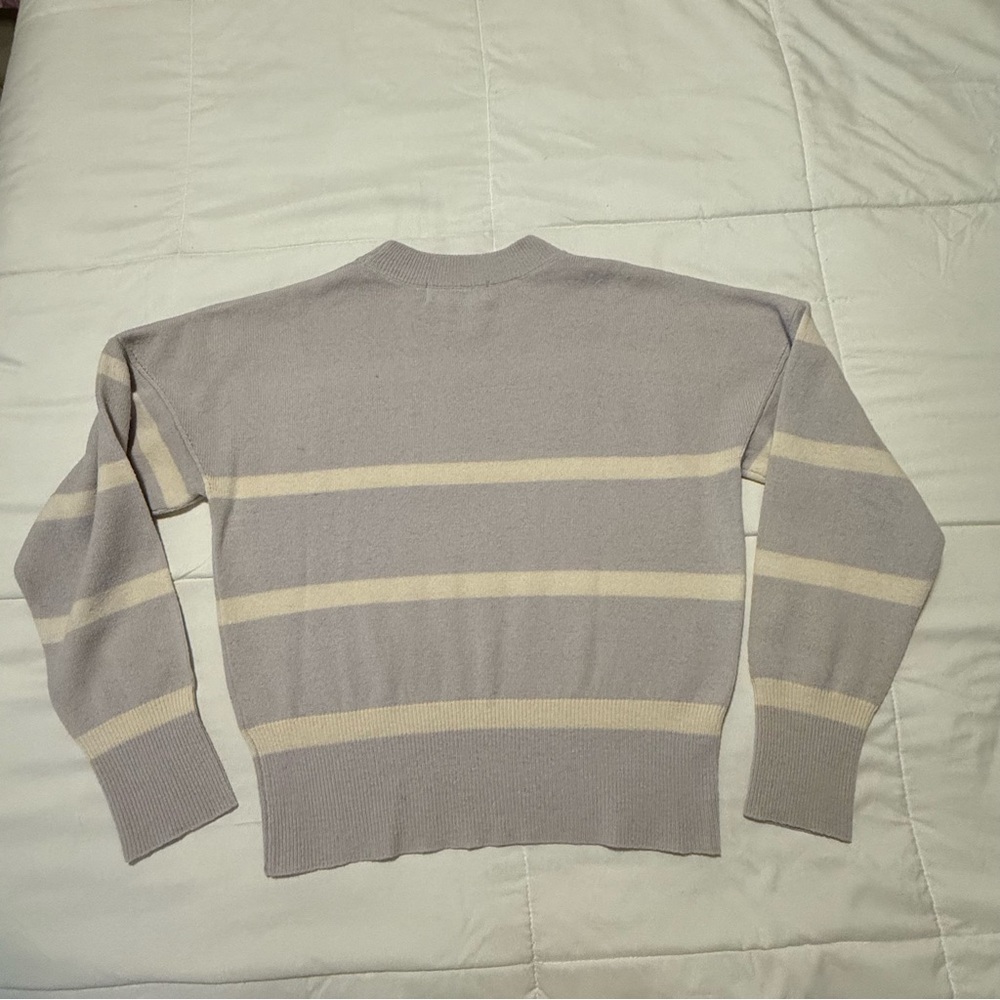 Super.Natural Striped Sweater Size S Lavender Cream | Wool Cashmere | Minor Flaw - Picture 2 of 5
